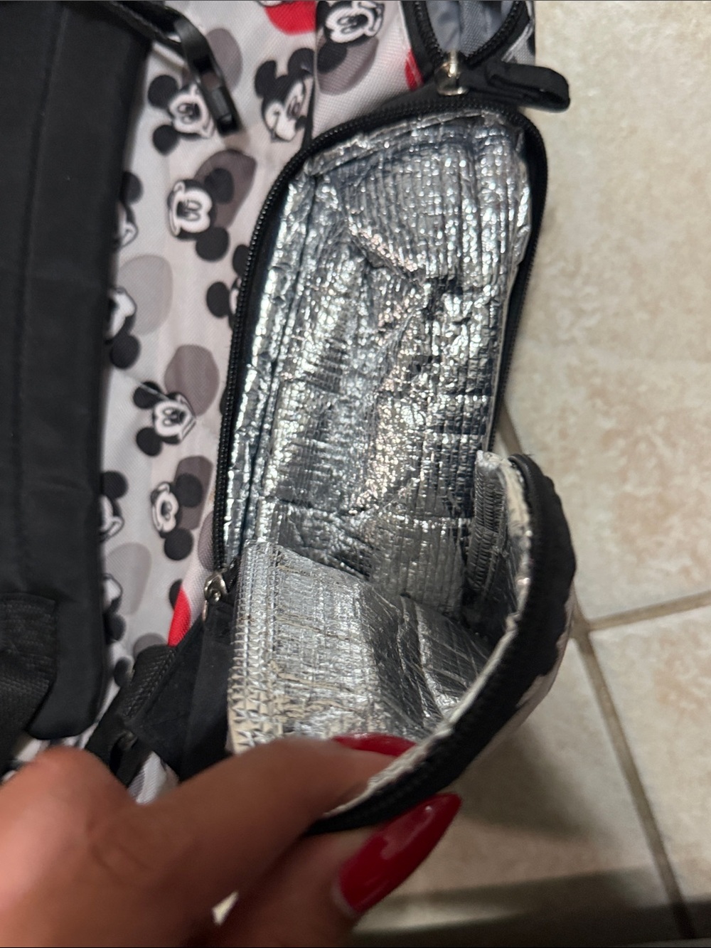 Disney Kids Backpack - Gray/Red Pattern - Picture 3 of 7